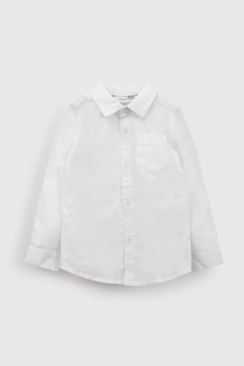 CAMISA MANGA LARGA OXFORD BLANCO NIÑO 6-9M A 4-5A - 1