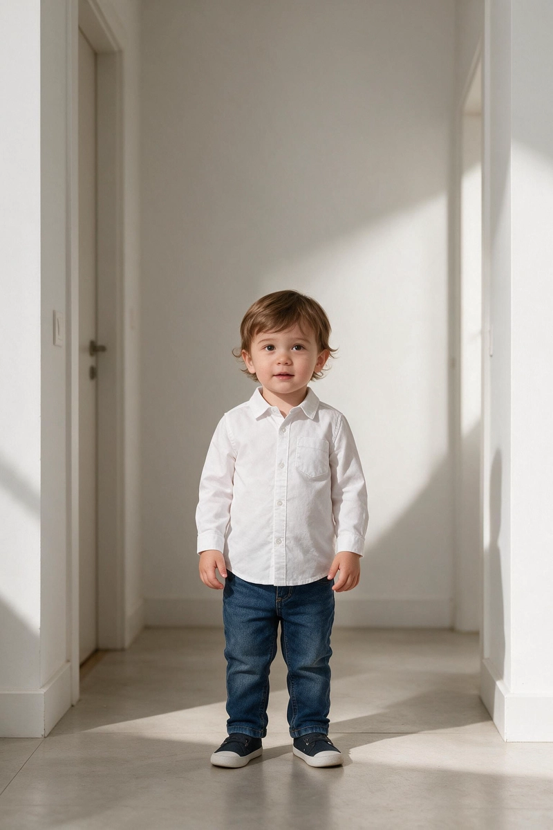 CAMISA MANGA LARGA OXFORD BLANCO NIÑO 6-9M A 4-5A - 2
