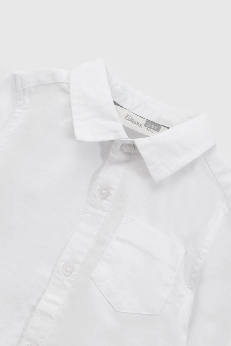 CAMISA MANGA LARGA OXFORD BLANCO NIÑO 6-9M A 4-5A - 3
