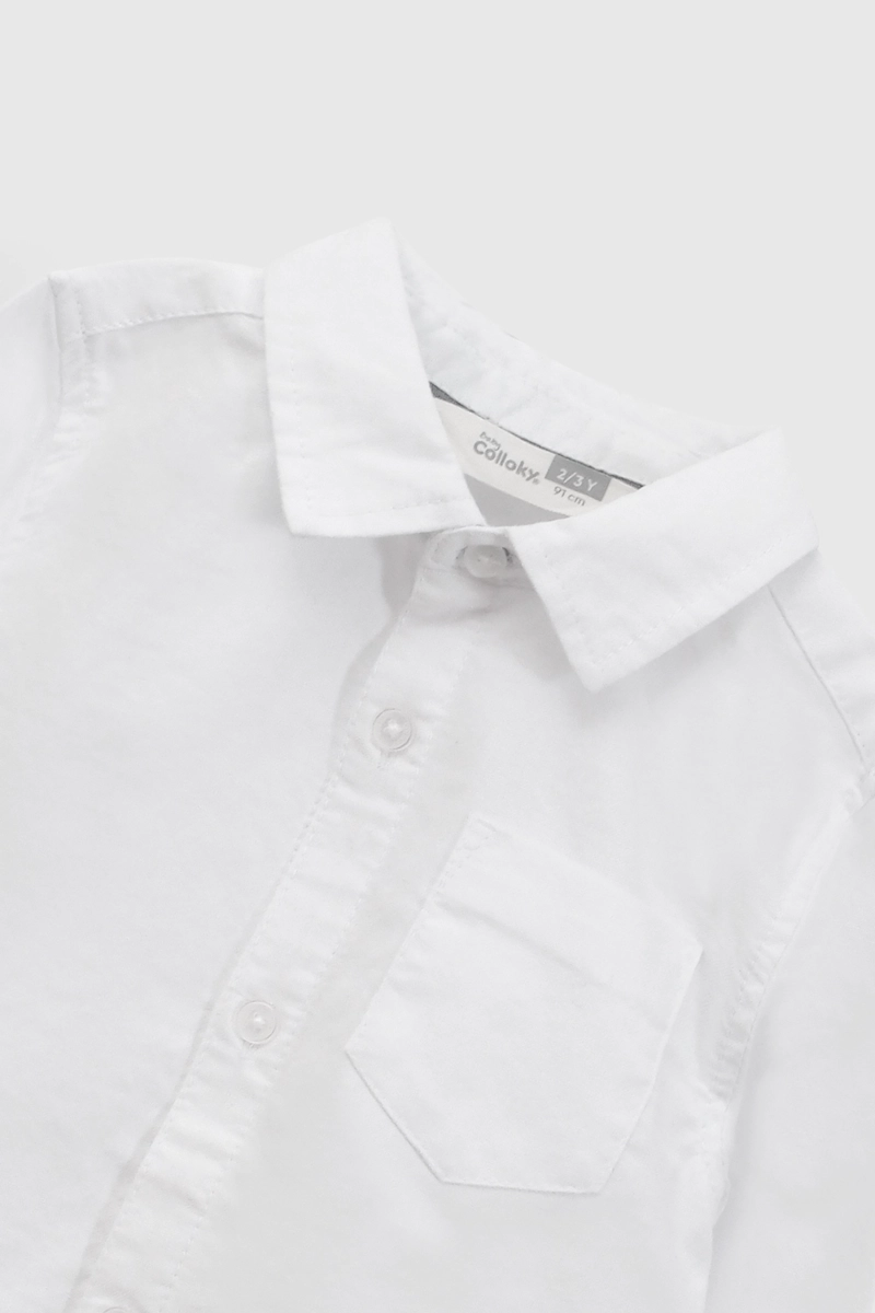 CAMISA MANGA LARGA OXFORD BLANCO NIÑO 6-9M A 4-5A - 4