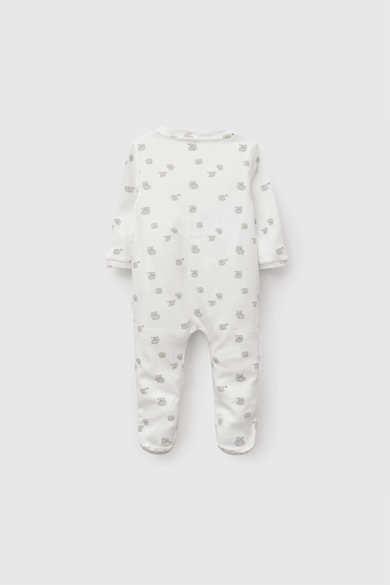 PIJAMA ALGODON LARGO MAXI NIÑO BEIGE 0/3M A 18/24M - 2