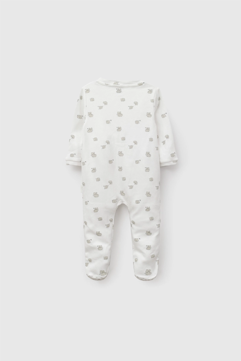 PIJAMA ALGODON LARGO MAXI NIÑO BEIGE 0/3M A 18/24M - 3