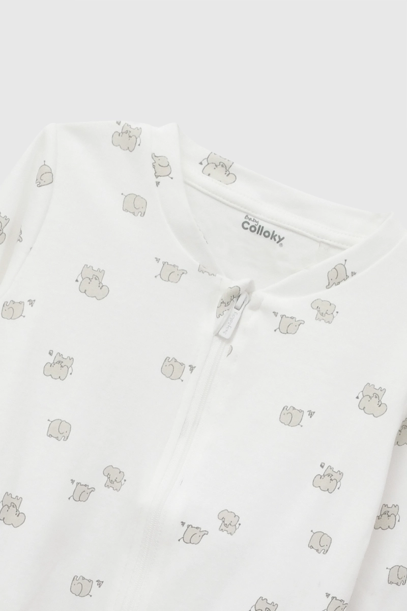PIJAMA ALGODON LARGO MAXI NIÑO BEIGE 0/3M A 18/24M - 4