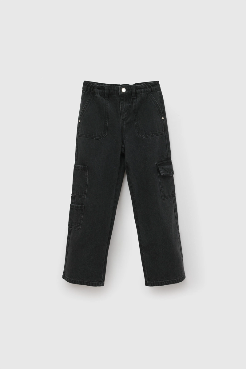 JEANS CARGO NEGRO NIÑA 3-4A A 12-13A COLLOKY - 1