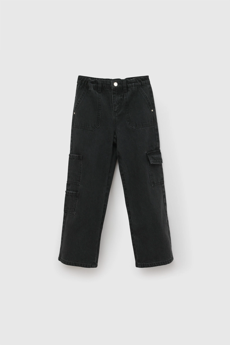 JEANS CARGO NEGRO NIÑA 3-4A A 12-13A COLLOKY - 1