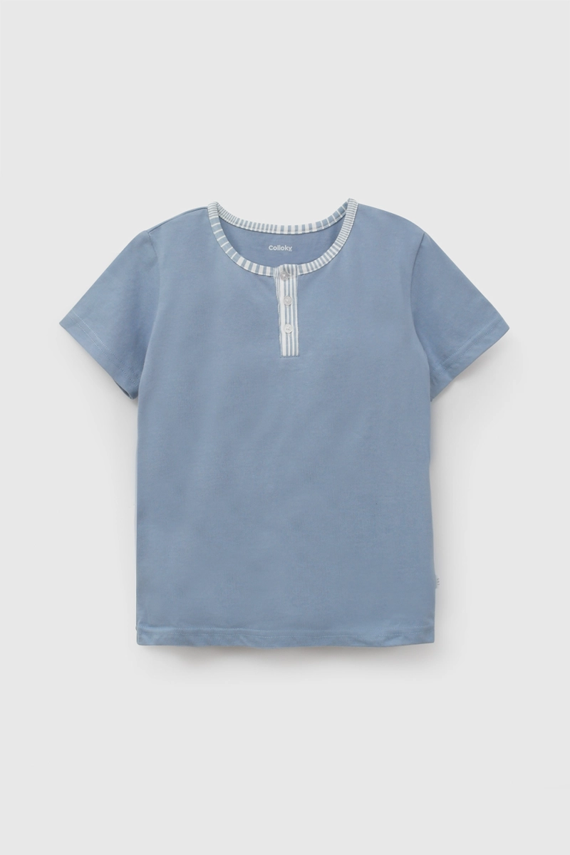 PIJAMA ALGODON CORTO ELASTICADO NIÑO AZUL 2A A 12A - 2