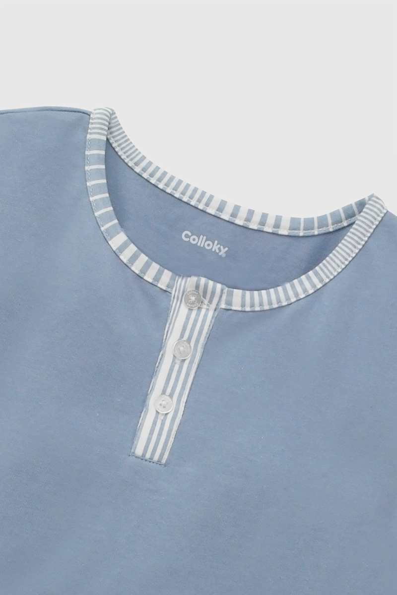 PIJAMA ALGODON CORTO ELASTICADO NIÑO AZUL 2A A 12A - 4
