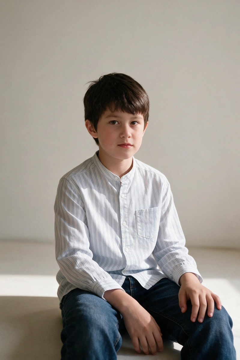 CAMISA MANGA LARGA OXFORD NIÑO CELESTE 3-4A A 12-13A - 2
