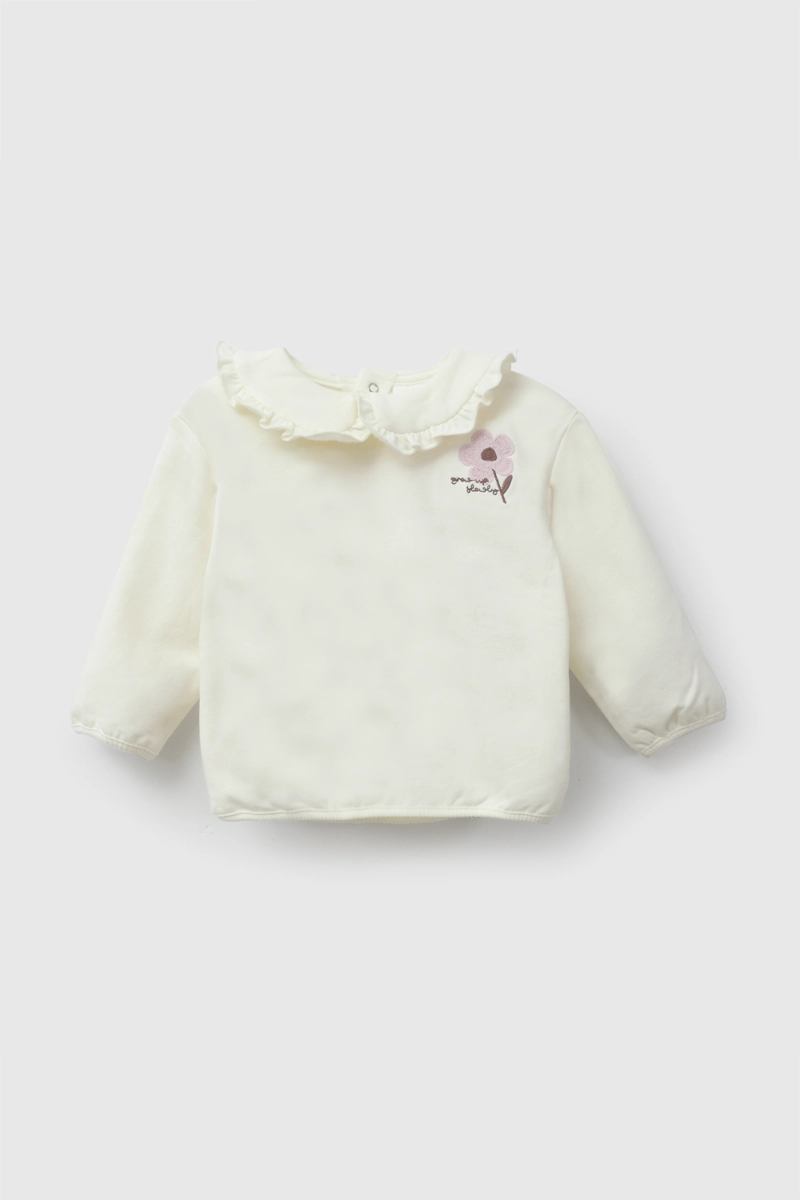 CONJUNTO FLOR BORDADA POLYCOTTON PURPURA NIÑA RN A 6-9M COLLOKY - 2