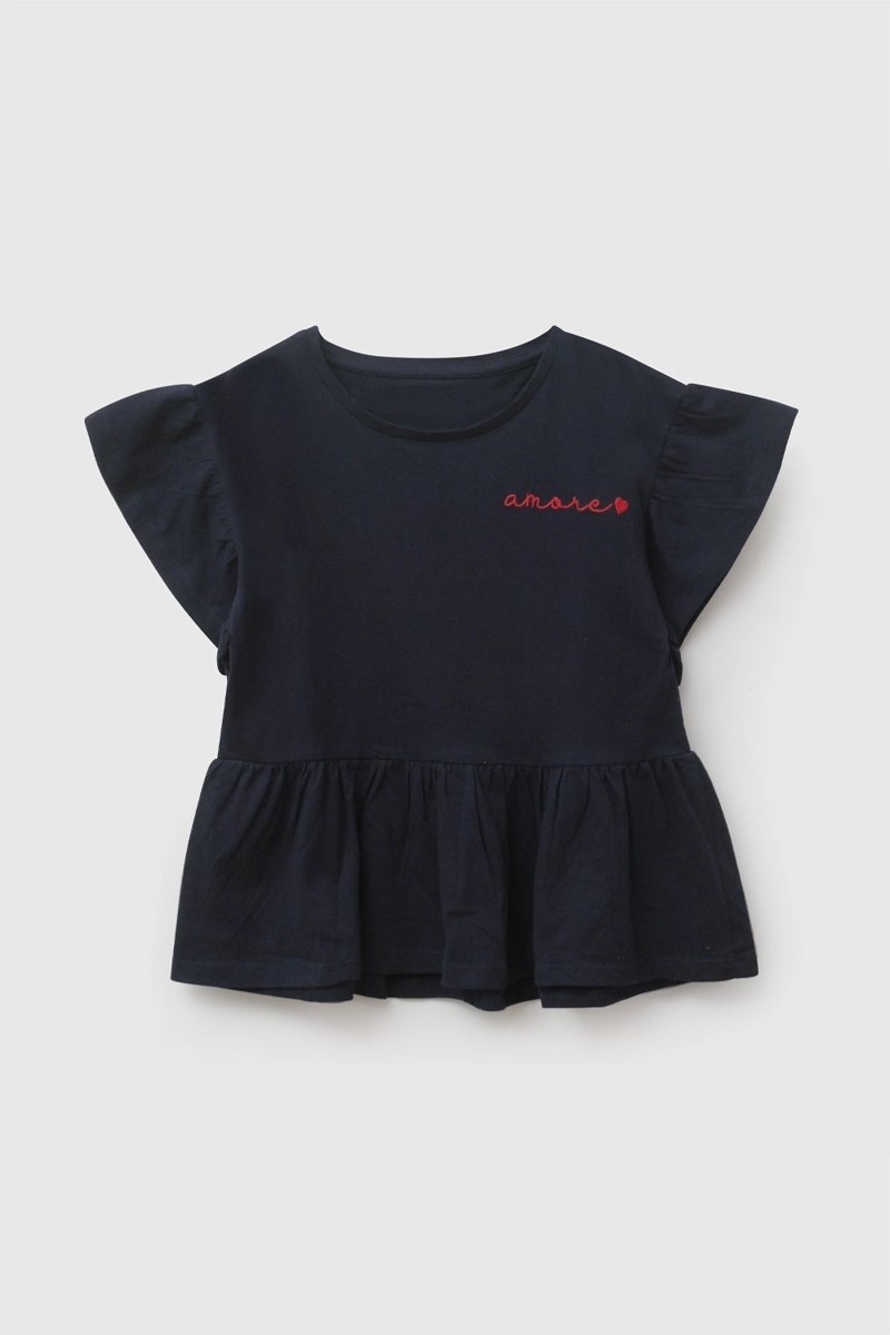 POLERA MANGA VUELOS AZUL NIÑA 3-4A A 12-13A COLLOKY - 1