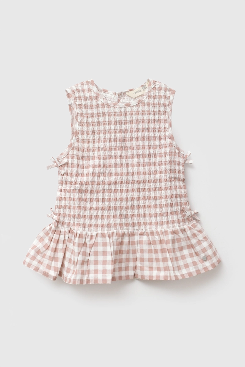 BLUSA CUADROS ROSA VIEJO NIÑA 3-4A A 12-13A COLLOKY - 1