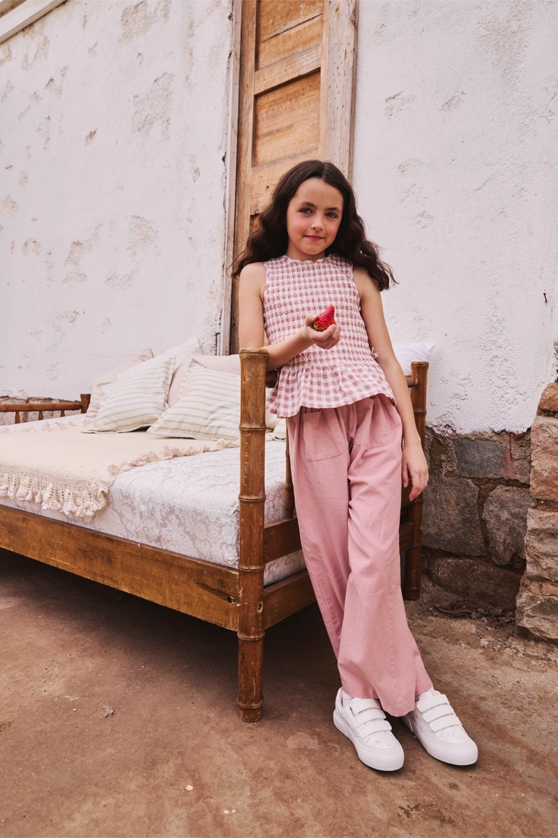 BLUSA CUADROS ROSA VIEJO NIÑA 3-4A A 12-13A COLLOKY - 2