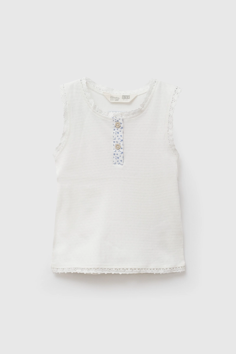 POLERA SIN MANGAS CREMA NIÑA 6-9M A 4-5A COLLOKY - 1