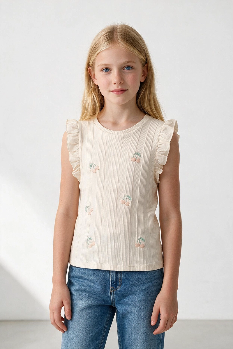 POLERA SIN MANGA CREMA NIÑA 3-4A A 12-13A COLLOKY - 2