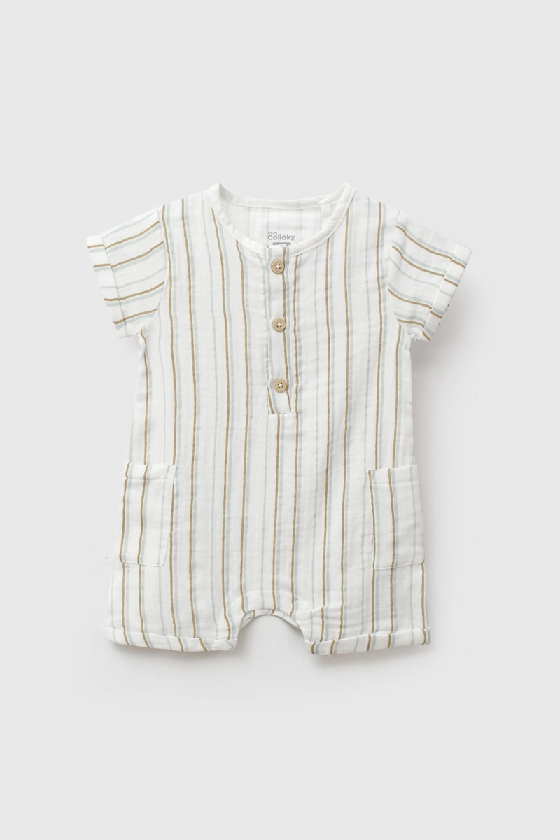 ENTERO RAYAS BAMBULA CELESTE NIÑO 0-3M A 9-12M COLLOKY - 1