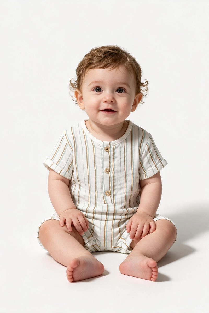 ENTERO RAYAS BAMBULA CELESTE NIÑO 0-3M A 9-12M COLLOKY - 2