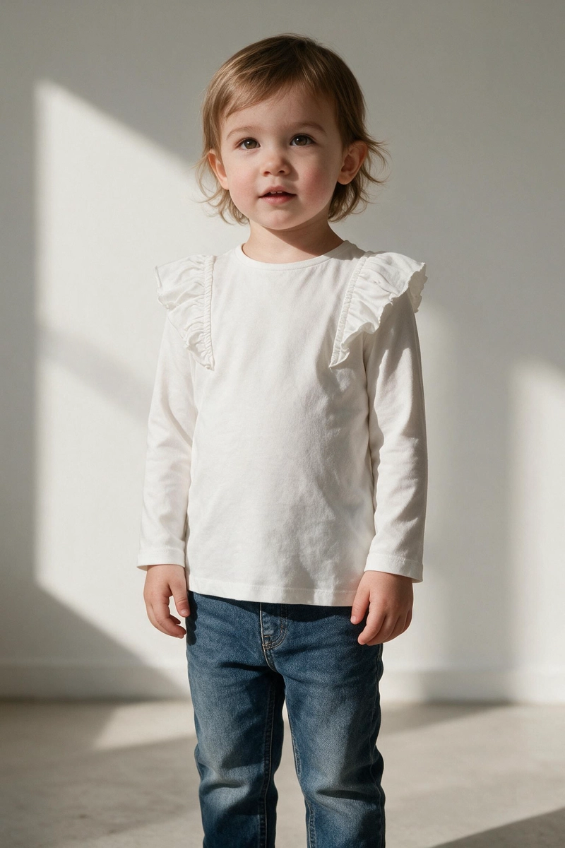 POLERA NIÑA JERSEY VUELOS BLANCO 6-9M A 4-5A - 2