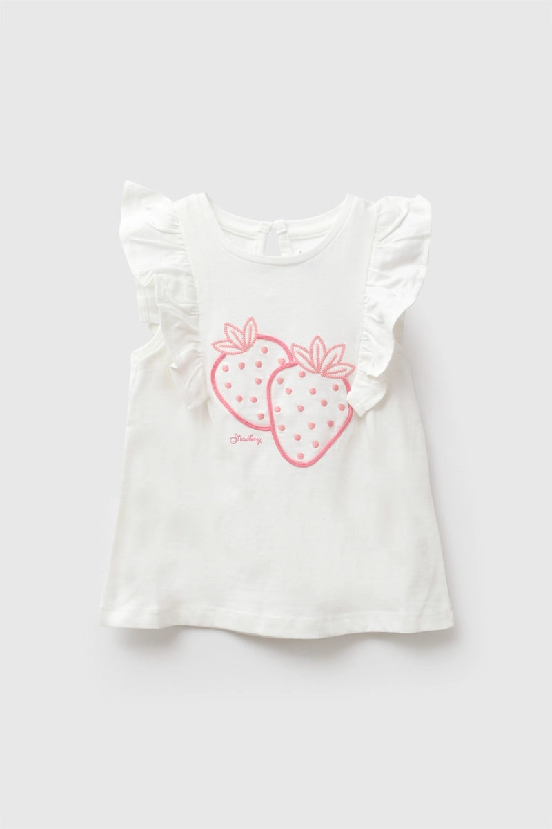 POLERA FRUTILLAS BLANCO NIÑA 6-9M A 4-5A COLLOKY - 1