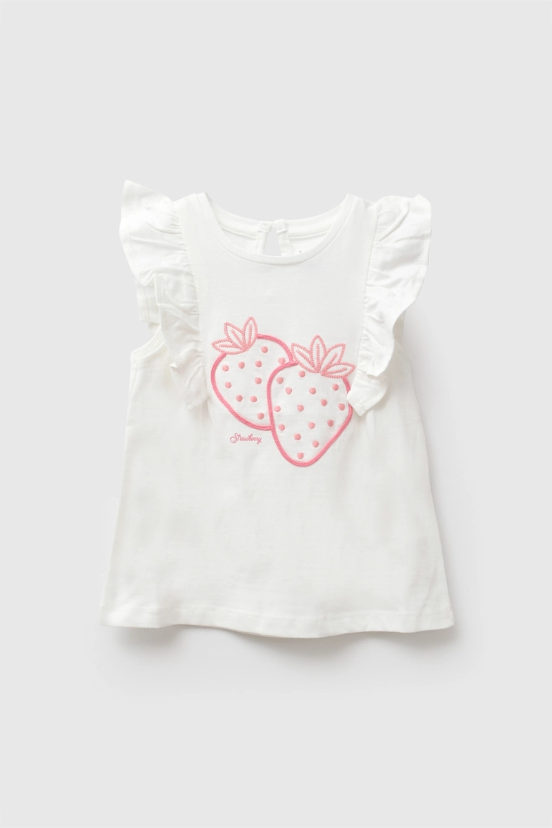 POLERA FRUTILLAS BLANCO NIÑA 6-9M A 4-5A COLLOKY - 1