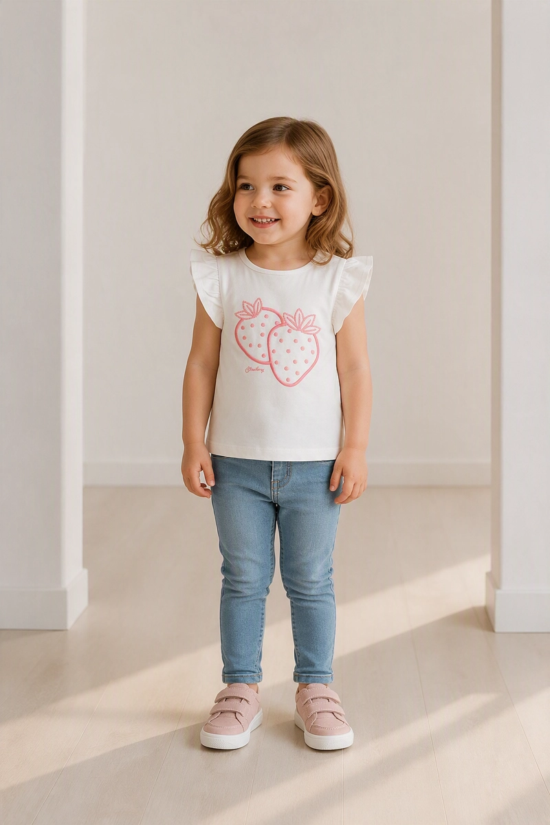 POLERA FRUTILLAS BLANCO NIÑA 6-9M A 4-5A COLLOKY - 2