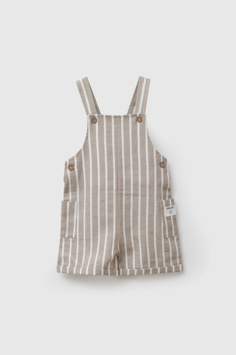 CONJUNTO JARDINERA BODY RAYAS BLANCO NIÑO 6-9M A 4-5A COLLOKY - 3