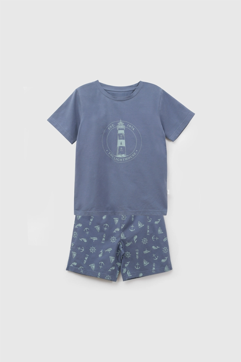 PIJAMA ALGODON CORTO NIÑO AZUL 2A A 12A - 1