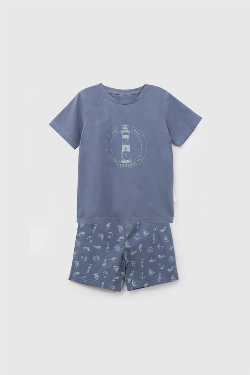 PIJAMA ALGODON CORTO NIÑO AZUL 2A A 12A - 1