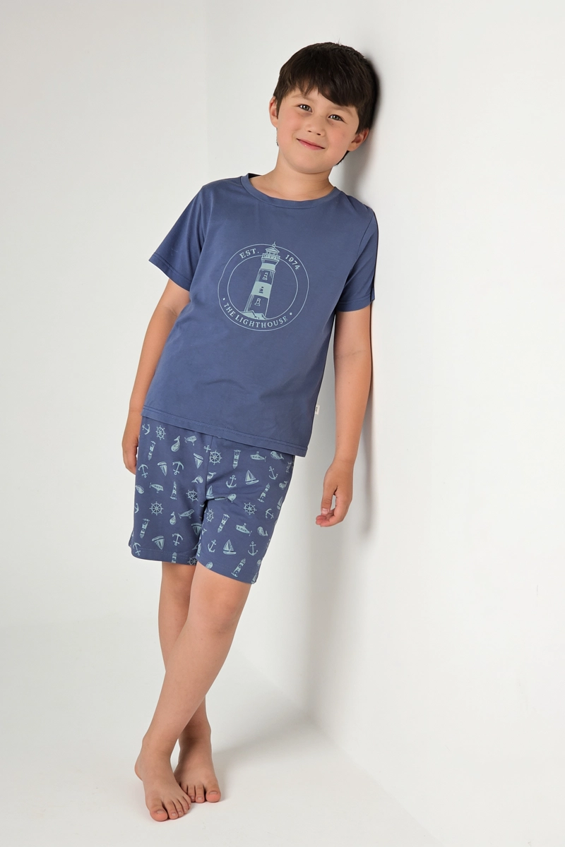PIJAMA ALGODON CORTO NIÑO AZUL 2A A 12A - 3