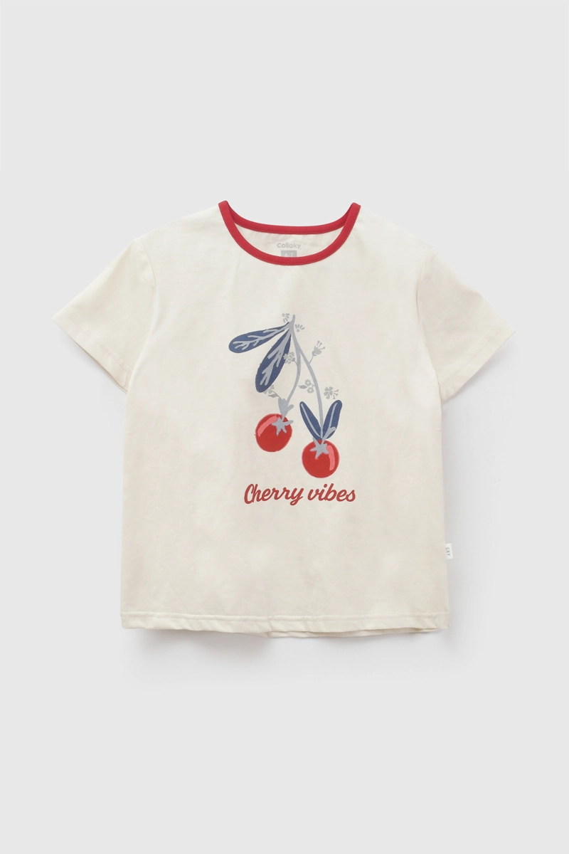 PIJAMA CHERRY BEIGE NIÑA 2A A 12A COLLOKY - 2