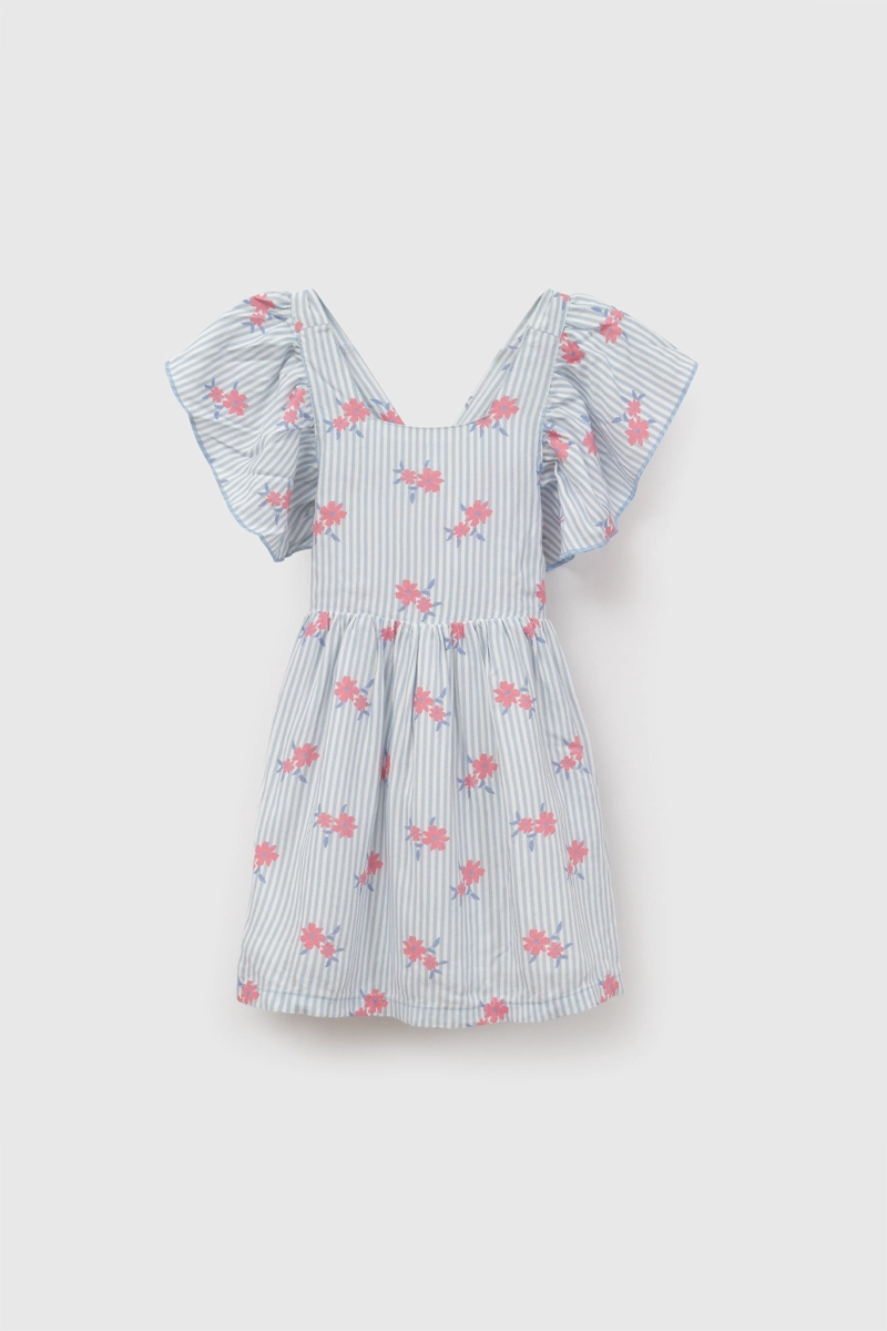 VESTIDO VISCOSA CELESTE NIÑA 6-9M A 4-5A COLLOKY - 1