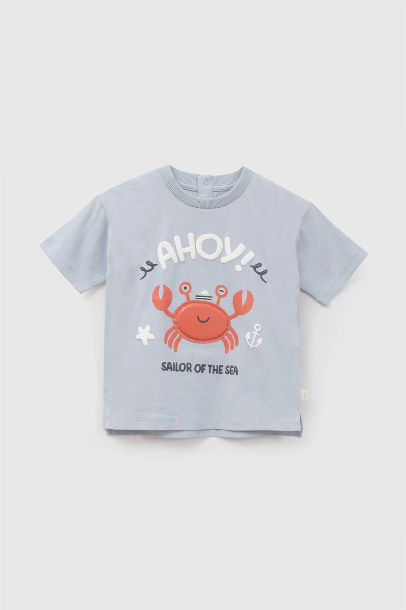 POLERA CANGREJO CELESTE NIÑO 6-9M A 4-5A COLLOKY - 1