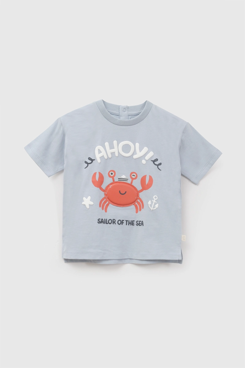 POLERA CANGREJO CELESTE NIÑO 6-9M A 4-5A COLLOKY - 1