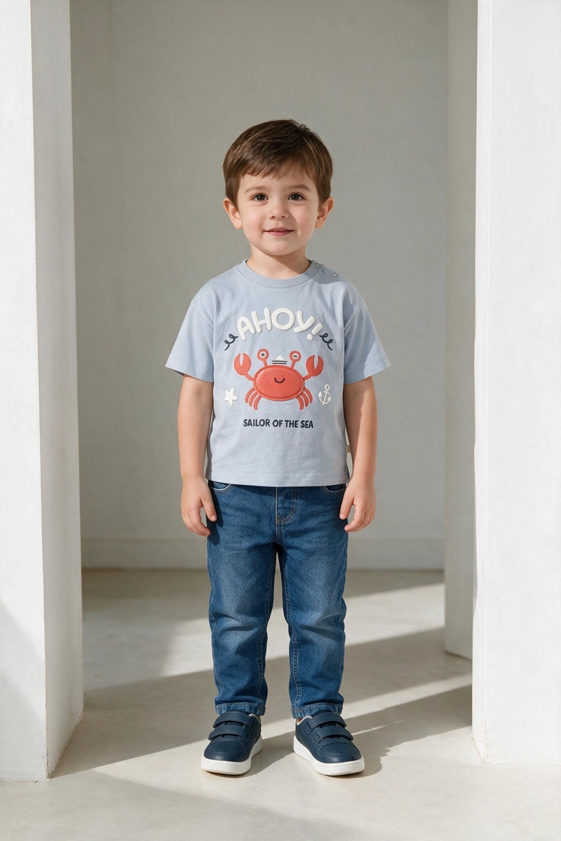 POLERA CANGREJO CELESTE NIÑO 6-9M A 4-5A COLLOKY - 2