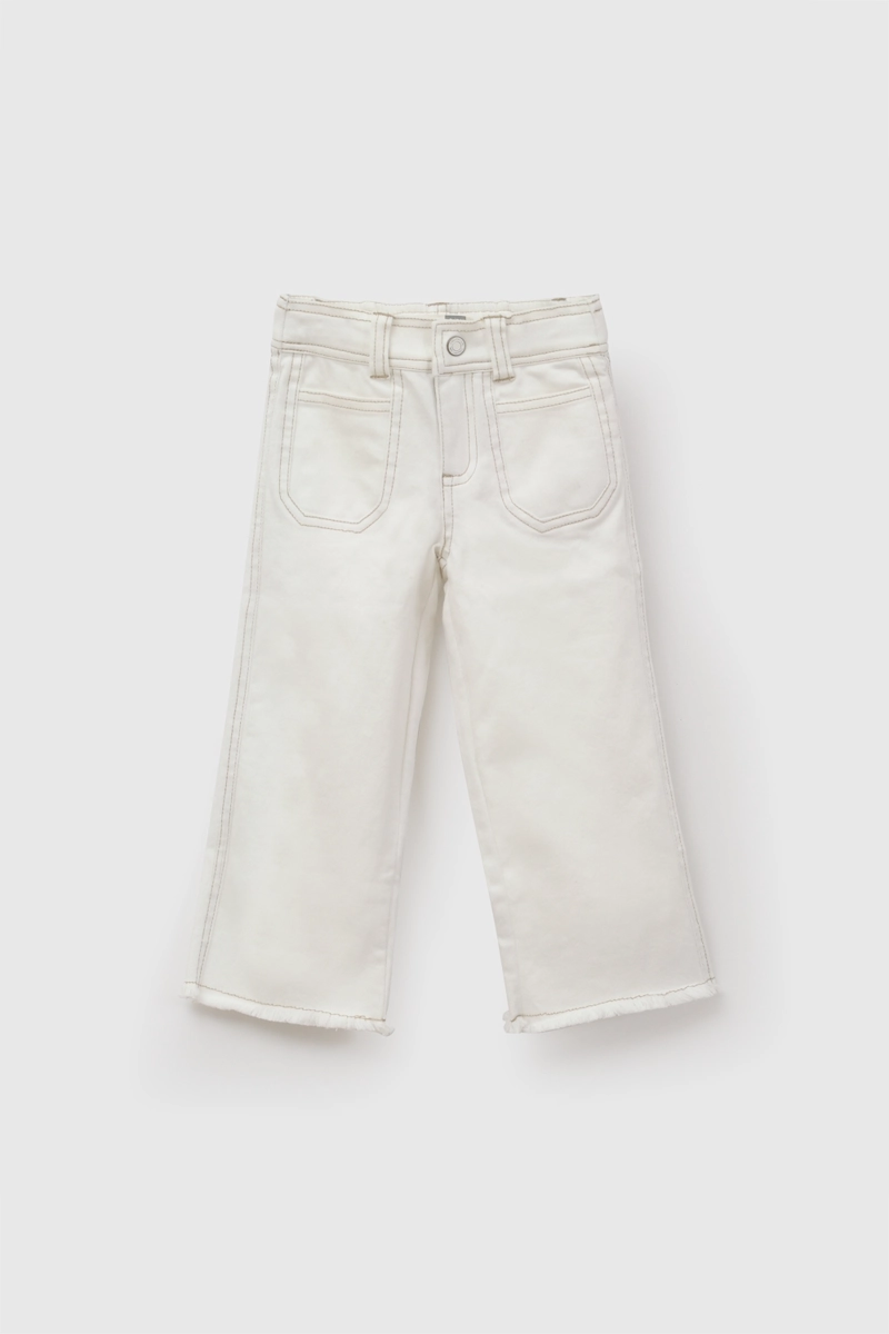 PANTALON GABARDINA AJUSTABLE NIÑA CREMA 6-9M A 4-5A - 1