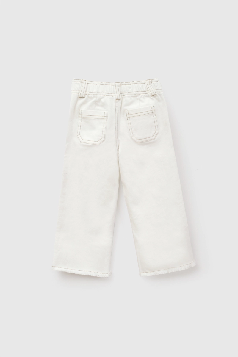 PANTALON GABARDINA AJUSTABLE NIÑA CREMA 6-9M A 4-5A - 2