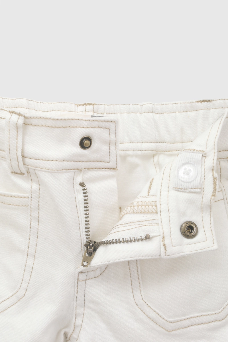 PANTALON GABARDINA AJUSTABLE NIÑA CREMA 6-9M A 4-5A - 3