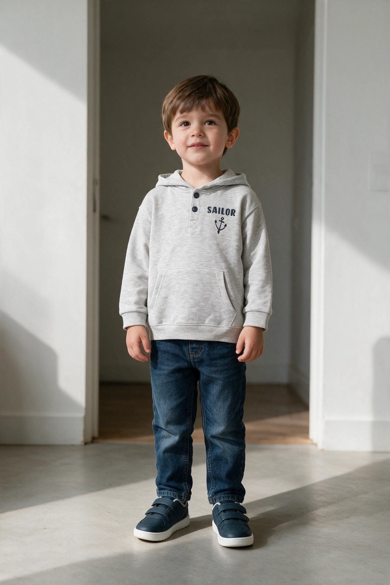 POLERON NAVY GRIS NIÑO 6-9M A 4-5A COLLOKY - 2