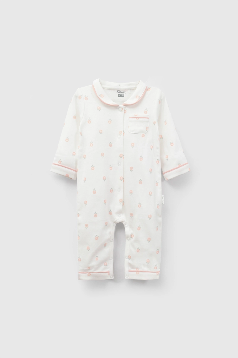 PIJAMA ALGODON LARGO MAXI NIÑA BEIGE 0/3M A 18/24M - 1