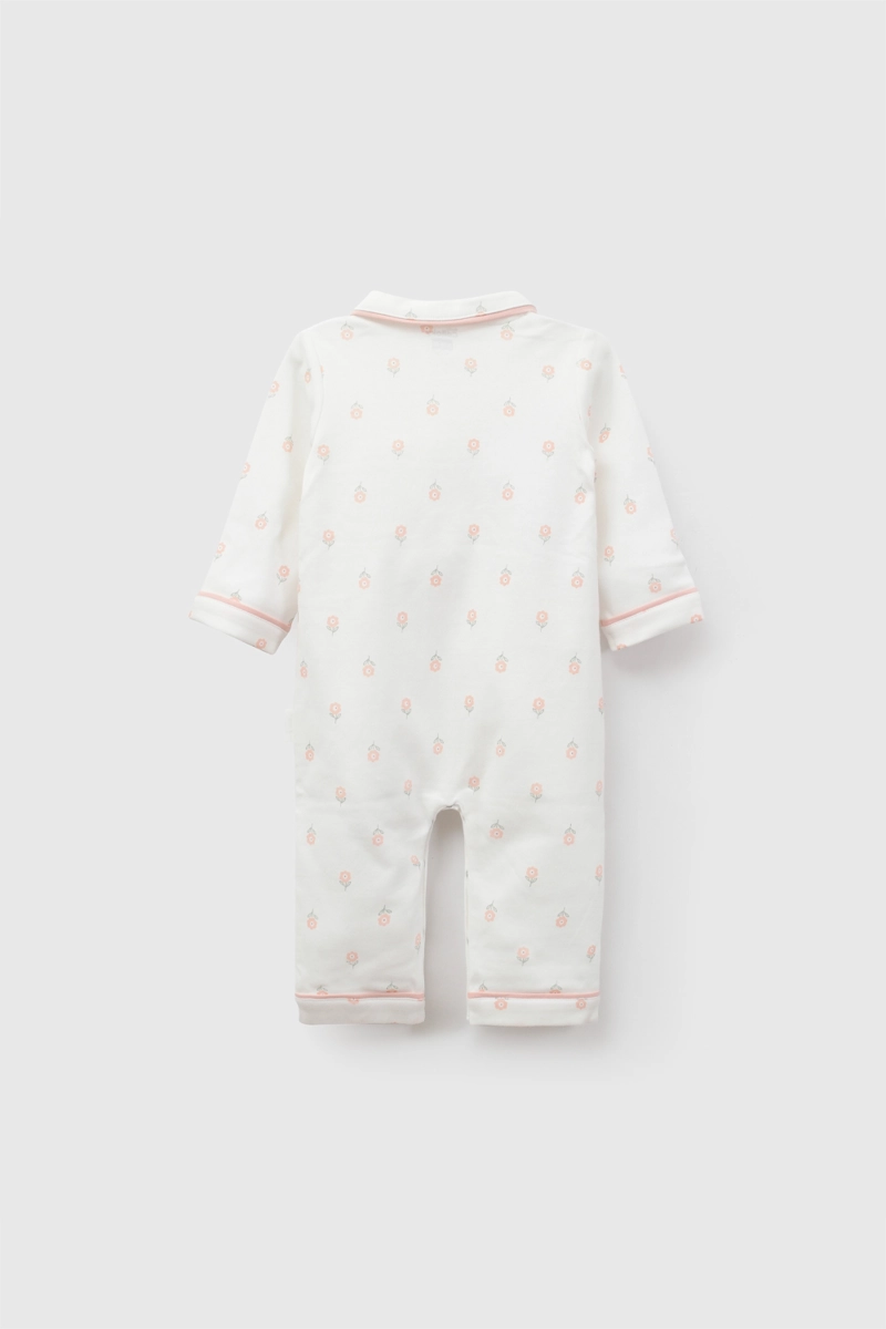 PIJAMA ALGODON LARGO MAXI NIÑA BEIGE 0/3M A 18/24M - 2