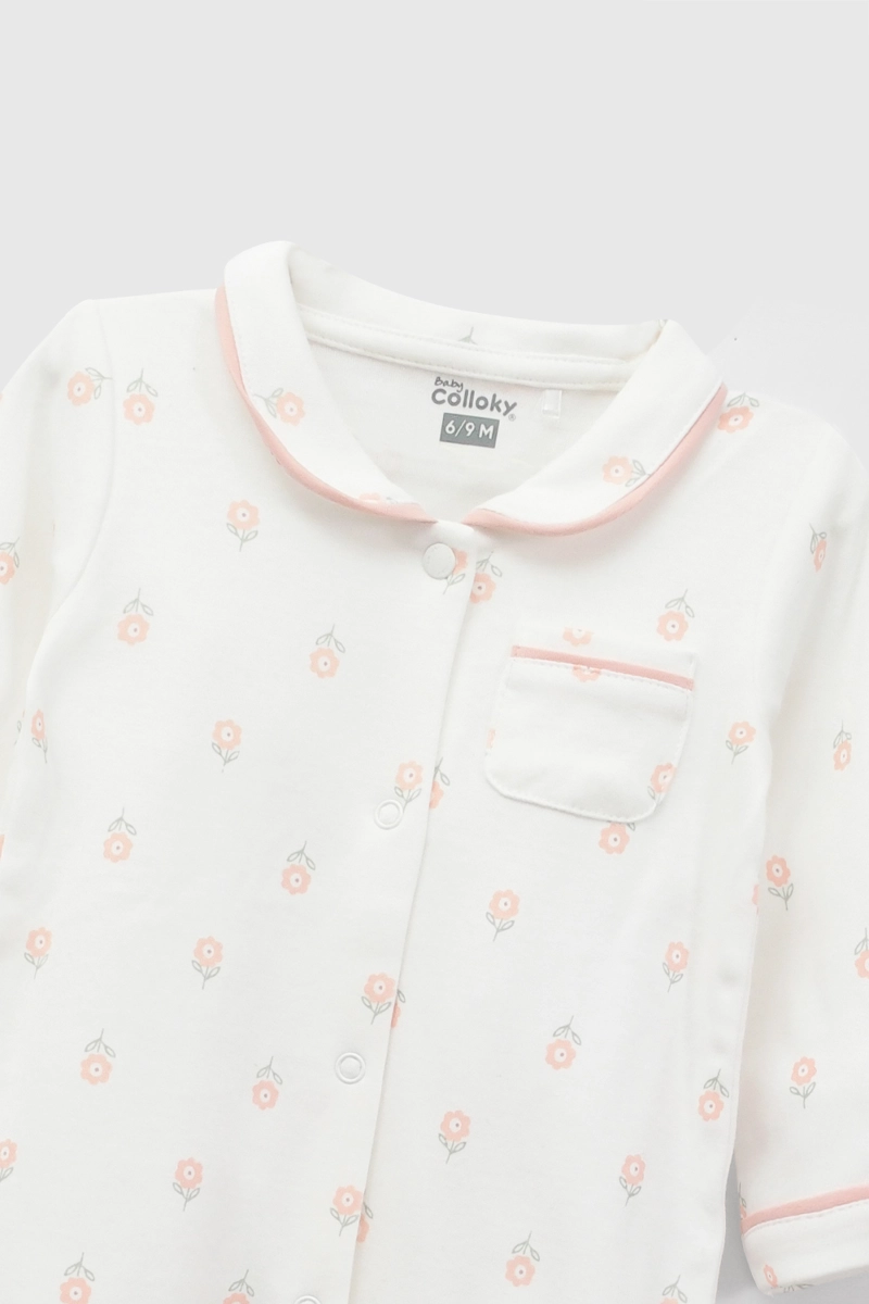 PIJAMA ALGODON LARGO MAXI NIÑA BEIGE 0/3M A 18/24M - 3