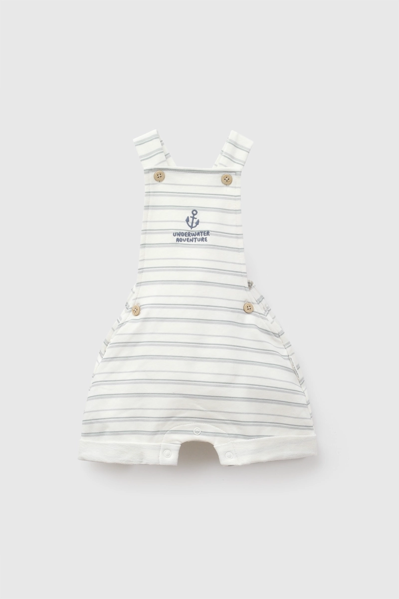 JARDINERA NAVY POLYCOTTON CREMA NIÑO 0-3M A 9-12M COLLOKY - 1