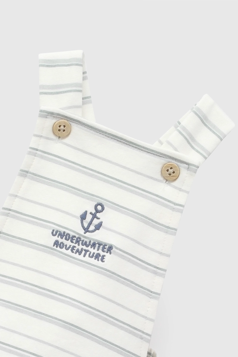 JARDINERA NAVY POLYCOTTON CREMA NIÑO 0-3M A 9-12M COLLOKY - 3