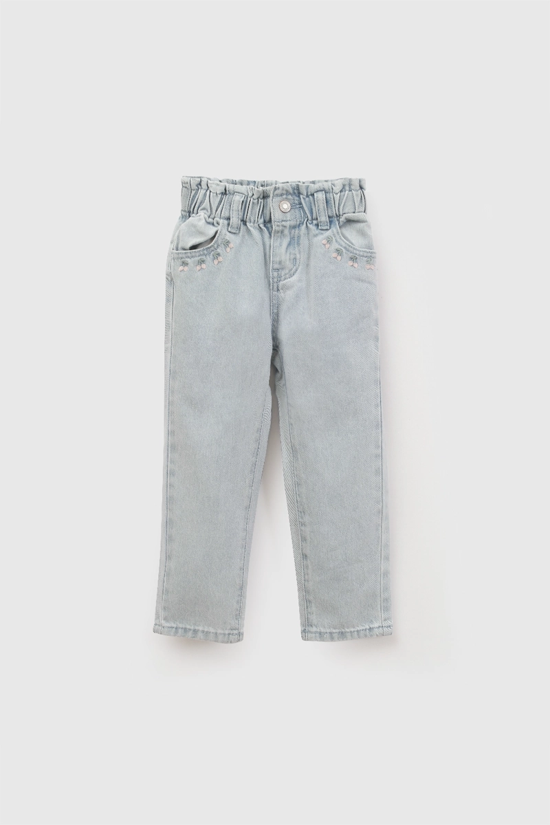 JEANS MEZCLILLA ESTRELLAS CELESTE NIÑA 6-9M A 4-5A COLLOKY - 1