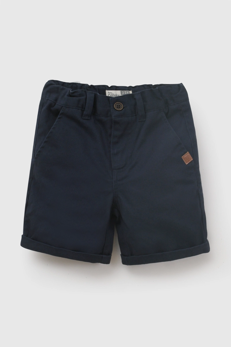 BERMUDA GABARDINA AZUL MARINO NIÑO 6-9M A 4-5A COLLOKY - 1