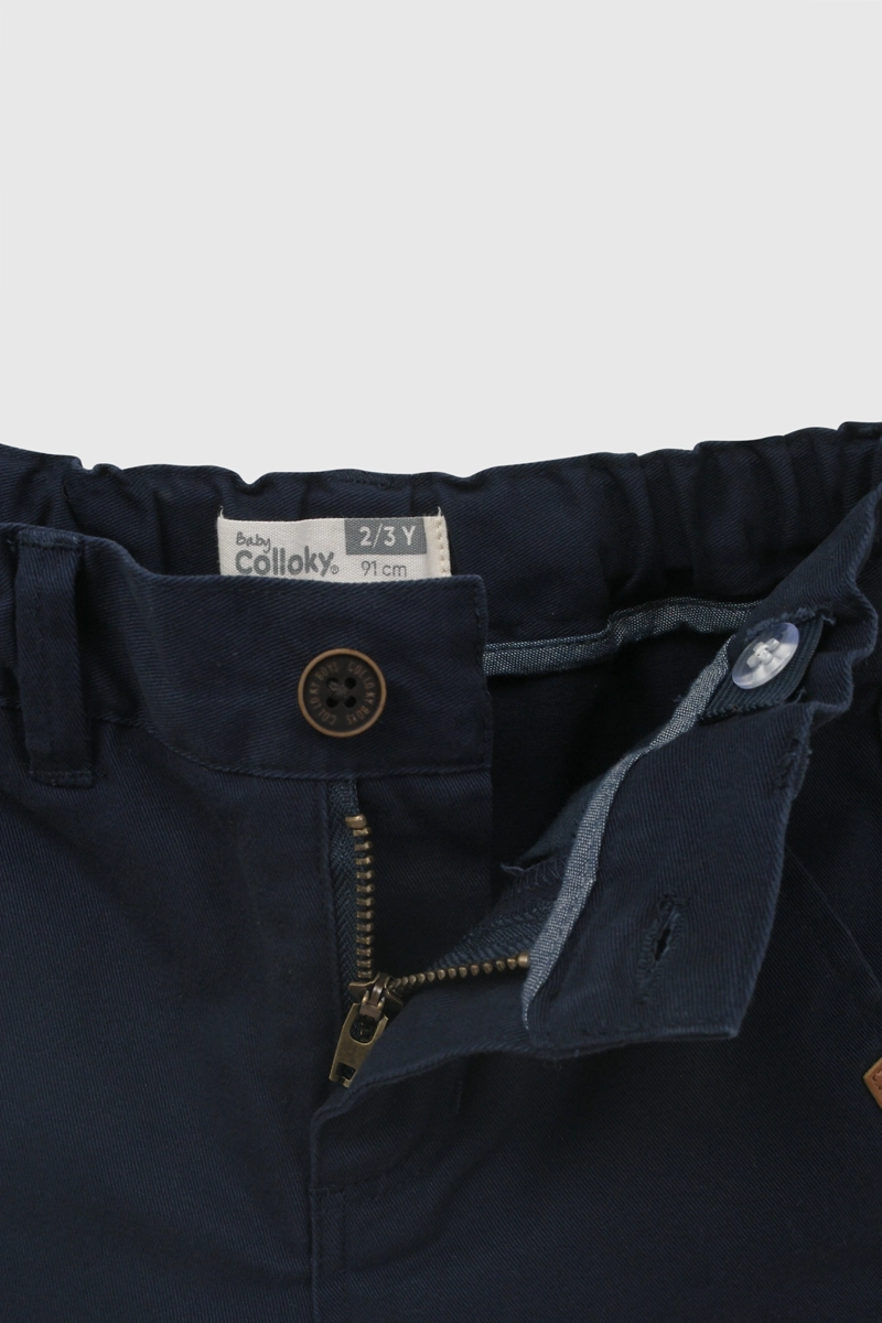 BERMUDA GABARDINA AZUL MARINO NIÑO 6-9M A 4-5A COLLOKY - 3