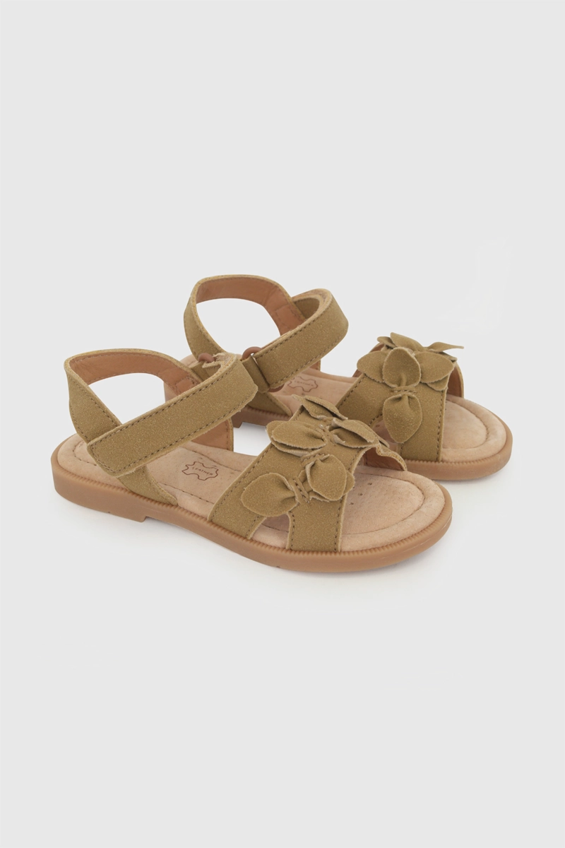 SANDALIA FLORES NIÑA CAMINANTE BEIGE 21-27 - 1