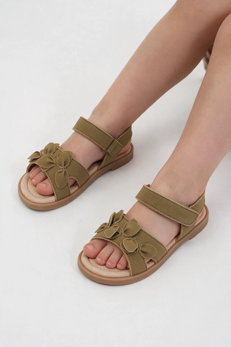 SANDALIA FLORES NIÑA CAMINANTE BEIGE 21-27 - 2