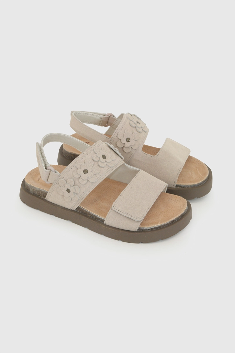 SANDALIA FLORES BEIGE NIÑA 28-38 COLLOKY - 1