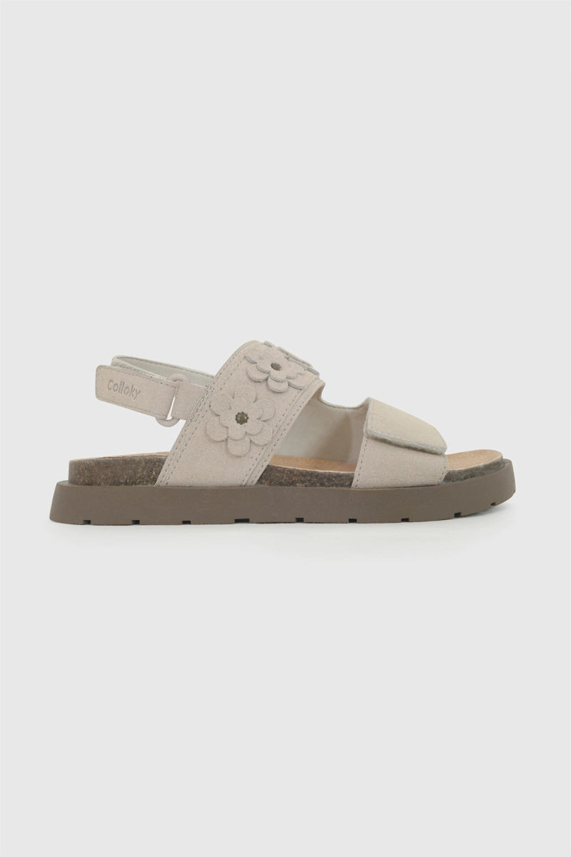 SANDALIA FLORES BEIGE NIÑA 28-38 COLLOKY - 3