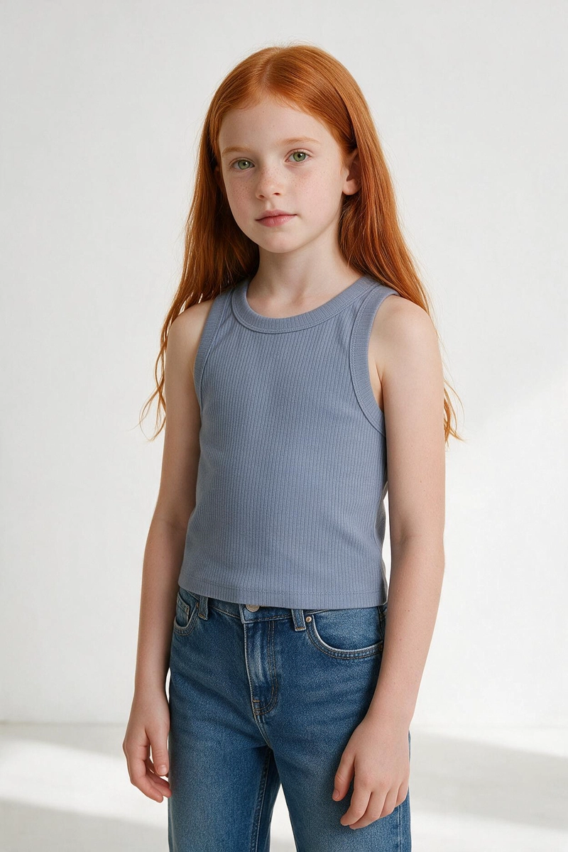 POLERA RIB CELESTE NIÑA 3-4A A 12-13A COLLOKY - 2